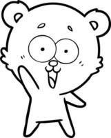 waving teddy  bear cartoon vector