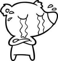 cartoon crying bear vector
