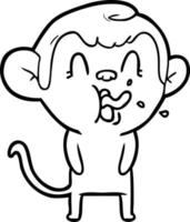 crazy cartoon monkey vector