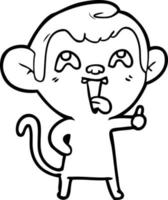 crazy cartoon monkey vector