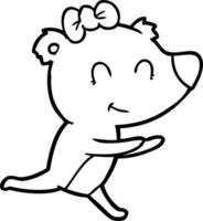 running female bear cartoon vector