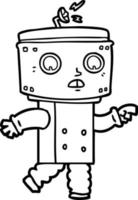 cartoon robot pointing vector