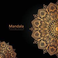 Fondo de diseño de mandala ornamental de lujo en color dorado. vector