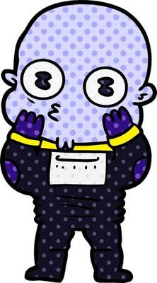 cartoon weird bald spaceman
