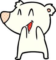 dibujos animados de oso polar riendo vector