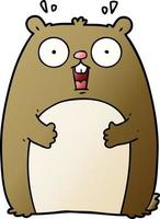 cartoon shocked ground hog vector