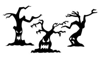 árbol de halloween aislado en un fondo blanco vector