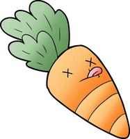 cartoon dead carrot vector