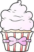 cartoon fancy cupcake vector