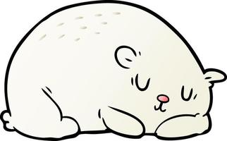 cartoon sleepy polar bear vector