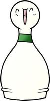 cartoon happy bowling pin vector