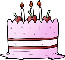 pastel de cumpleaños de dibujos animados vector