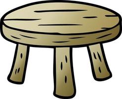 cartoon small wooden stool vector