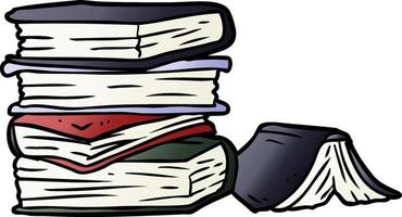 cartoon pile of books vector