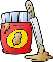 cartoon jar of peanut butter vector