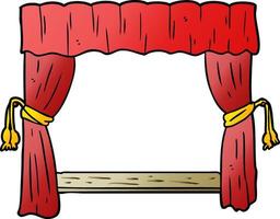 cartoon curtains opening onto stage vector