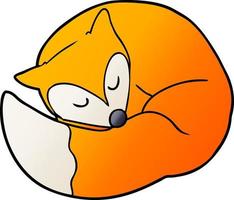 cartoon sleeping fox vector