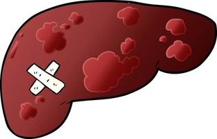 cartoon unhealthy liver vector