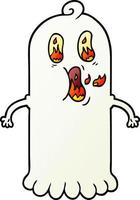 cartoon ghost with flaming eyes vector