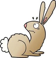 conejo de conejito asustado de dibujos animados vector
