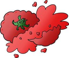 cartoon squashed tomato vector