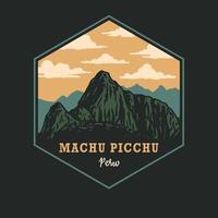 ilustración vectorial de machu picchu, estilo de línea dibujada a mano con color digital vector