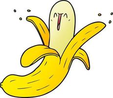 cartoon crazy happy banana vector