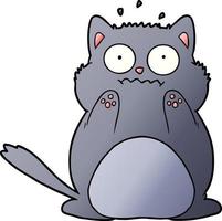 cartoon worried cat vector