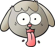 cartoon dog face panting vector