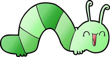 cartoon happy caterpillar vector