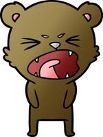 angry cartoon bear vector