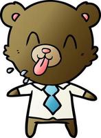 rude cartoon bear boss vector