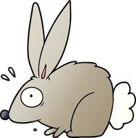 cartoon frightened rabbit vector