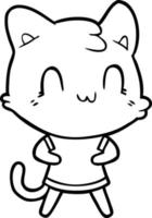 cartoon happy cat vector