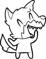 laughing fox cartoon vector