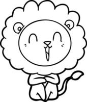 laughing lion cartoon vector