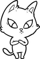 gato de dibujos animados confundido vector