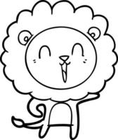 laughing lion cartoon vector