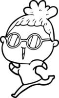 cartoon woman wearing spectacles vector