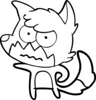 cartoon annoyed fox vector