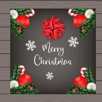Christmas tree balls, Christmas tree, bow, 3d banner, vector illustration