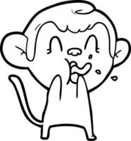 crazy cartoon monkey vector