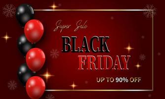 black friday background template realistic decoration elements for discount promotion advertising vector