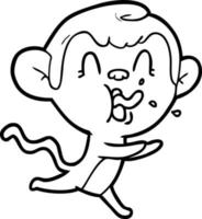 crazy cartoon monkey vector