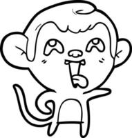 crazy cartoon monkey vector