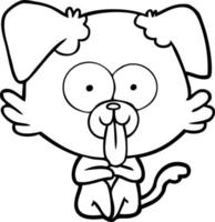 cartoon dog with tongue sticking out vector