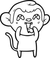 crazy cartoon monkey vector