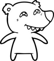 cartoon bear showing teeth vector