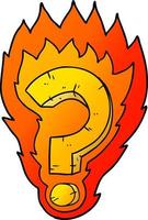 cartoon flaming question mark vector