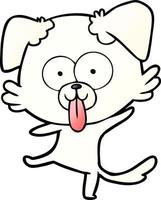 funny cartoon dancing dog vector